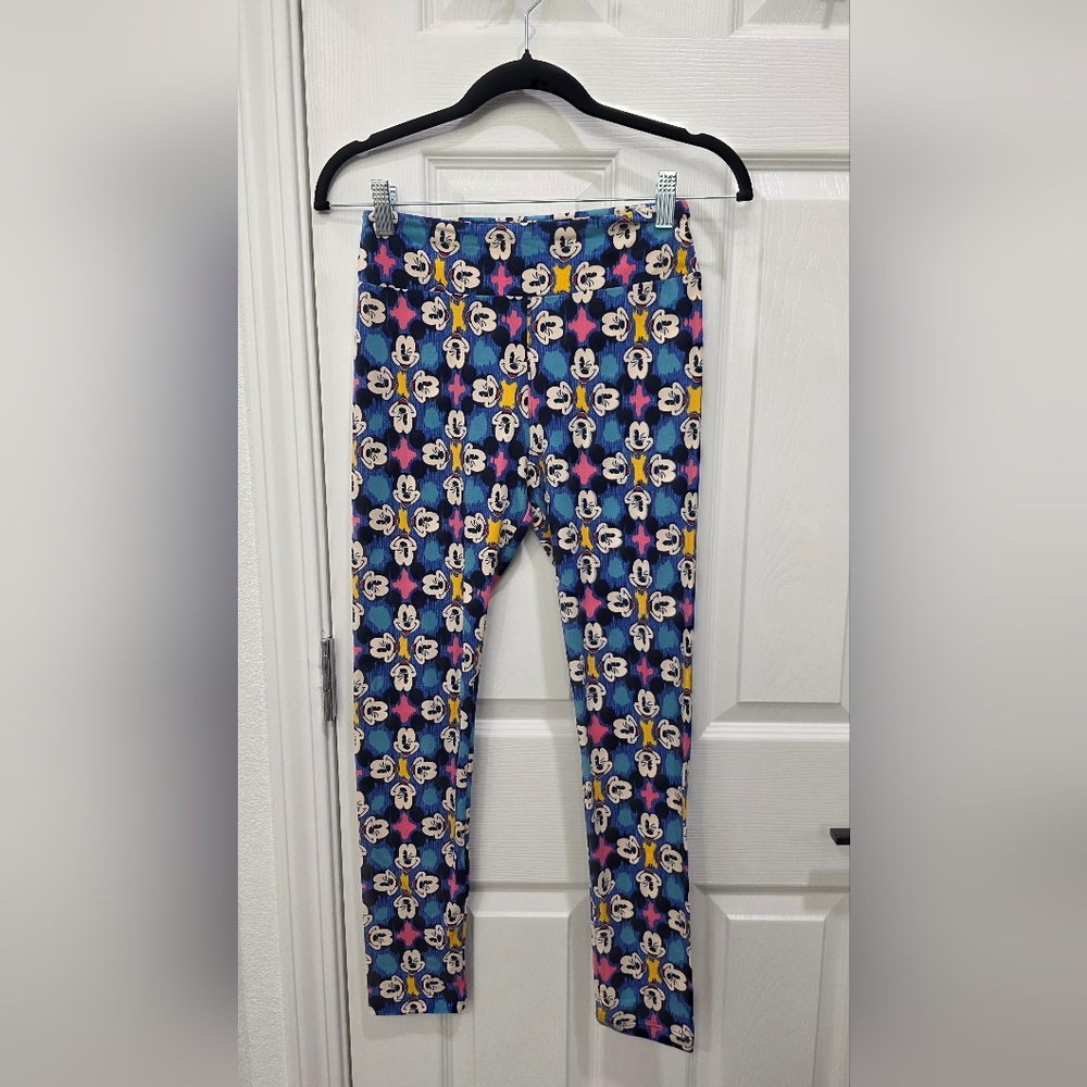 Navy Mickey Mouse Print Leggings